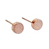 M&T 2015 14K Rose Gold Dust Plated Stud Earring, Stainless Steel A Pair with Gift Box, 5mm Stud Earrings 001
