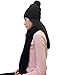 Lanzom Women Lady Fashion Winter Warm Knitted Hat and Scarf Set Skullcaps (Black)