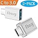 USB Type C Adapter, Ebasy USB C to USB A 3.0 OTG Adapter / C Type USB Converter for Macbook Pro, Galaxy S8 S8+, Google Pixel, Nexus 6P 5X, LG G5 G6, HTC 10, HUAWEI P9 and More(2-Pack, Silver)