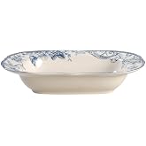 222 Fifth Adelaide Blue Oval Serving Bowl 11 1/8"