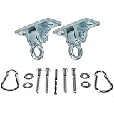 Heavy Duty Swing Hangers :: Set of 2 Playset Hangers for Wooden Swing Sets :: Complete Kit Includes Mounting Hardware, Snap Hooks & Properly Sized Drill Bit for EZ Installation, by Safe-Kidz