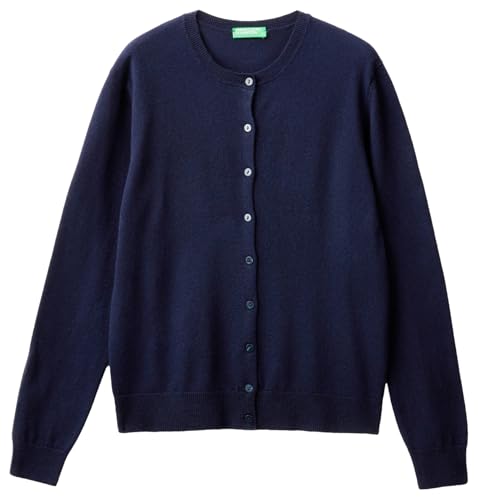 United Colors of Benetton Camiseta Coreana M/L 1002d5485 Cárdigan, Azul Oscuro 016, M para Mujer