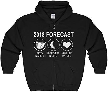 Men_s Funny Expecting Father T Shirt 2018 Forecast Dad Unisex Zip Hooded Sweatshirt-Tee