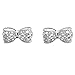Carleen 925 Sterling Silver Cubic Zirconia Cute Small Bow Tie Knot Stud Earrings Easter Jewelry Gift Guide for Women Teens