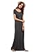 MakeMeChic Women's Short Sleeve Loose Casual Plain Long Maxi Dress