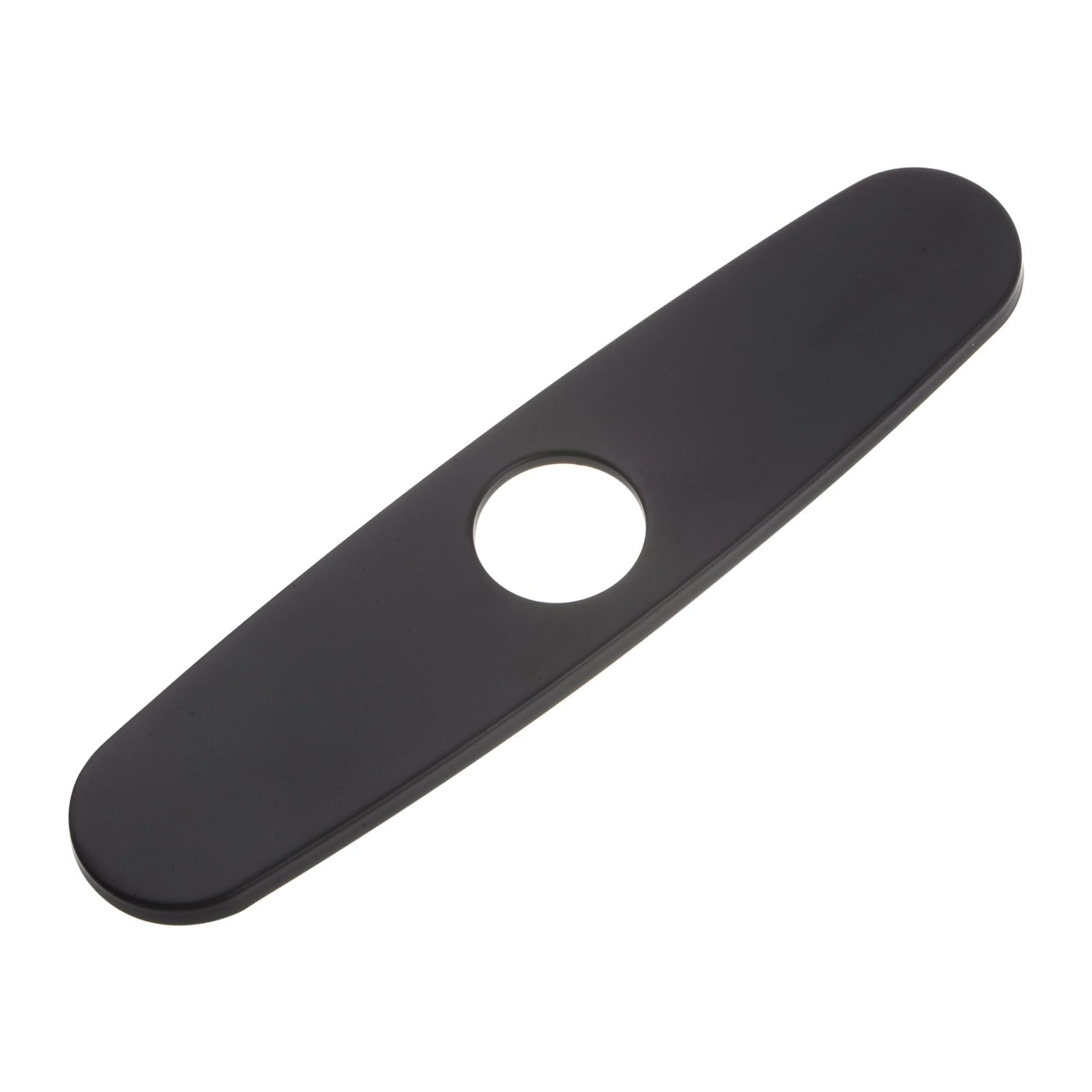 uxcell 10 Inch Hole Cover Deck Plate Escutcheon, Stainless Steel Sink Cover Plate for Bathroom or Kitchen Sink Faucet, Oval Brushed Black