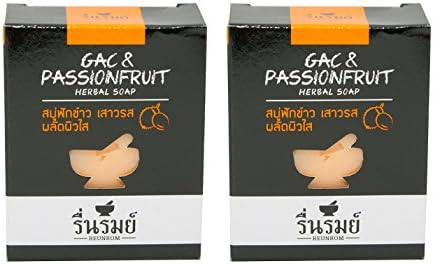 2 X REUNROM GAC &amp; PASSIONFRUIT HERBAL NATURAL BATH &amp; BODY BAR SOAP 55G. BRIGHTENING WHITENING SOFT SMOOTH SKIN