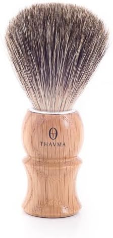 Pure Badger Shaving Brush With Natural Solid Oak Handcrafted Handle Made in Canada, Quality Brush that is NOT made in China.