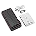 Titita Solar Charger, 13500 mAh Solar Power Bank, Waterproof/Shockproof/Dustproof Solar Phone Charger with 2 LED Light Carabiner for Emergency Travelling Camping, iPhone, Android