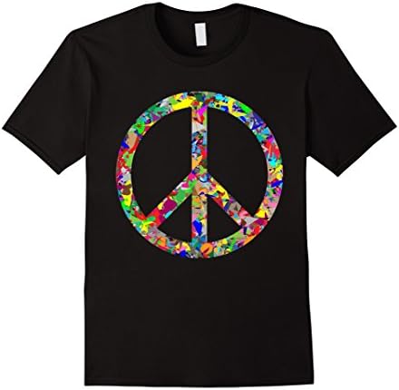 Mens Peace Sign T-Shirt XL Black