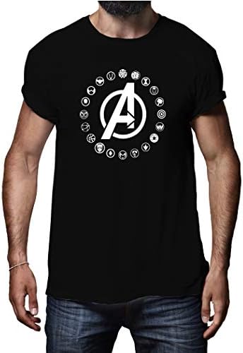 RappersShop Avengers T-Shirt Cotton Black (S, M, L, XL, XXL)