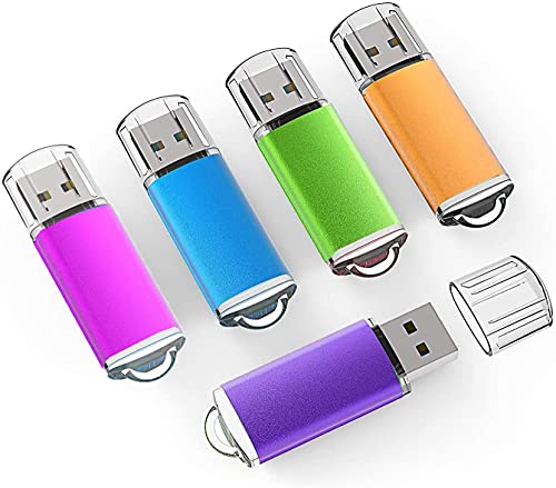 K&ZZ 5 Stück 64GB Flash Drive USB 2.0 Thumb Drive 64GB USB Flash Drives Gig Zip Drive Stick 64G Flash Memory Stick Jump Drives für PC Laptop, mehrfarb