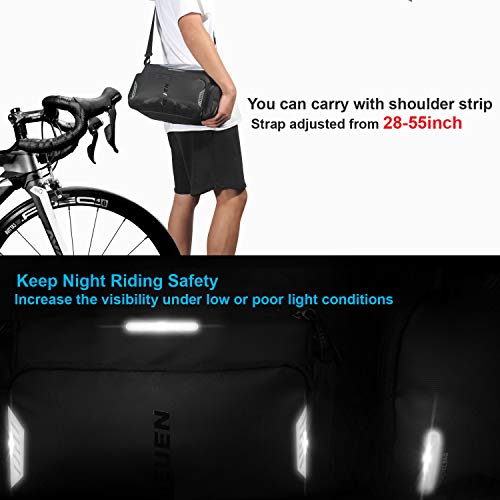 TEUEN Fahrrad Lenkertasche Wasserdicht Mountainbike Tasche Lenker Fahrradtasche mit Regenhülle, Gross Fahrrad… – Bild 6