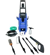 HiKOKI(ハイコーキ) 旧日立工機  フォームボトル  タイヤブラシ 洗浄ブラシ付   家庭用高圧洗浄機 水道接続式 AC100V 1200W 10m高圧ホース付 ブルー  FAW105(SC)