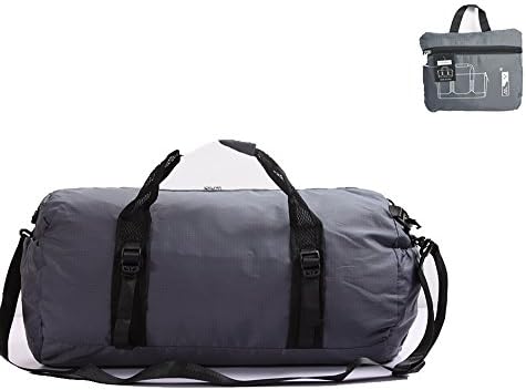 Toodou Foldable Lightweight And Waterproof Gym bag , Duffel Bag, Sports Duffel Bag For Men And Women With Shoulder Strap , 20 Inch (Gray)