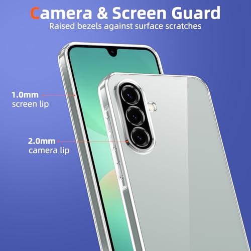 Viojrlra Case for Samsung Galaxy A56 5G with 2 Pieces Tempered Glass Screen Protector, Transparent Soft TPU Silicone Case, Anti-Shock, Anti-Scratch Case for Samsung A56