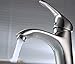 Greenspring Bathroom Faucet Brushed Nickel Single Handle with Edged Spout One Hole Deck Mount Lavatory Sink Vanity Basin Commercial
