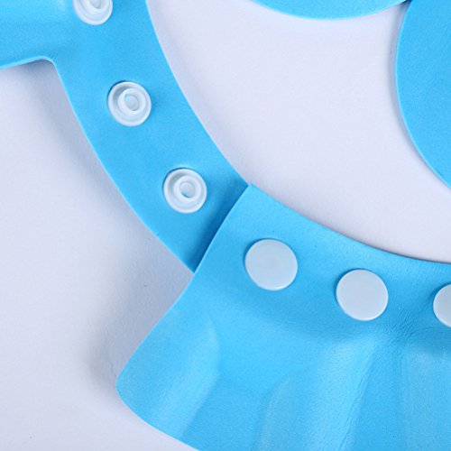 BESTOMZ Children Shower Cap Bathing Hair Washing Protection Hat Shampoo Shield for Kids Babies with Ear Protection Pads (Blue) - Thumbnail 4