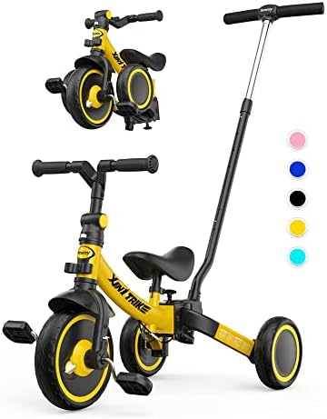 besrey 7-in-1 Toddler Tricycle with 5-Height Parent Steering Push