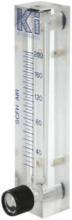 Key Instruments FR4A65BVBN-D Valved Acrylic Flowmeter for Gases, 1 to 0 scfm, 4" Scale