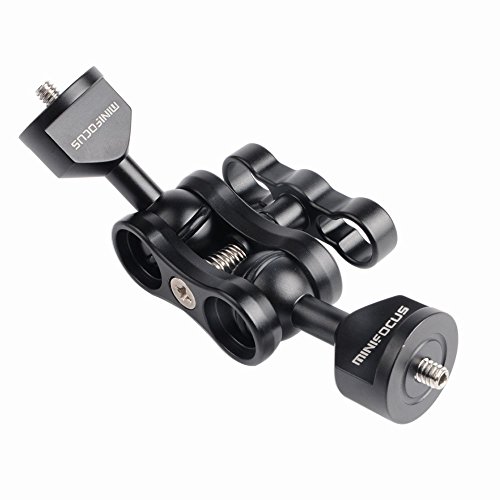 Minifocus 1'' Ball Clamp Adapter with Two 1/4" Screw Ball Head for Diving Photography Arm Tray Video Cage Monitor Accessory Mount Magic Arm System Underwater Camera Housing - Thumbnail 7