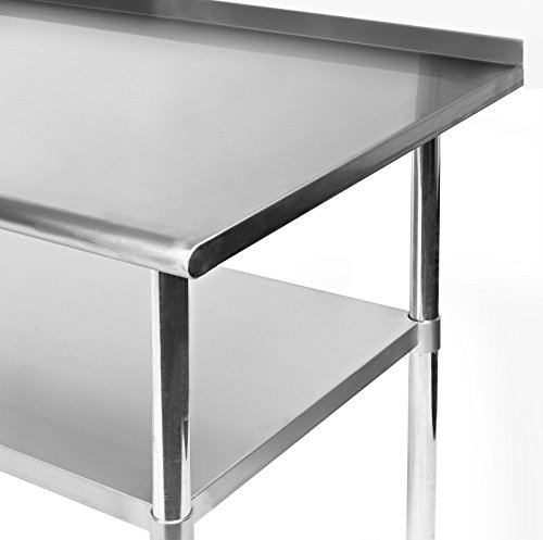 Rounded edges 24" x 48" Commercial Stainless Steel Kitchen Work Food Prep Table Under Shelf w/ Backsplash