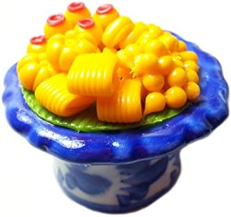 Miniatures Food : Realistic Thai Food Collection : Thai Auspicious Dessert on High Plate , 2 x 2 Inches approx. by Kantiya