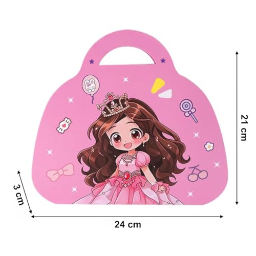 Maleta de Atividades Infantil Princesas – Pintar, Decorar e Brincar com Adesivos e Pedrinhas | Brinquedo Educativo e Criativo para Meninas | Presente para Crianças e Natal