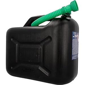 Unitec 73852 jerrycan, 20 l, robuuste kunststof, zwart, jerrycan voor alle soorten brandstoffen, met UN-goedkeuring…