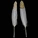 12pcs Natural Goose Feather DIY Craft Accessories Party Gorgeous Decoration - Gold+White, 10-15cm