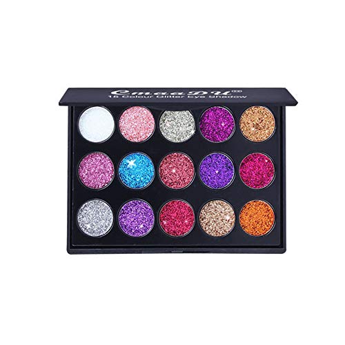 shamrock58 CmaaDu Multicolor Shimmer Glitter Eye Shadow Powder Palette Matte Eyeshadow Cosmetic Makeup 15 Colors (A)