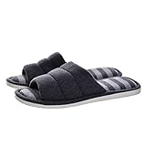 Memorygou Cozy Womens/Mens Home Slippers, Memory Foam Casual Indoor Outdoor Shoes with Open-Toe-Gray 42-43（9-10）