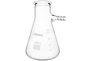 Labasics Glass 100 ml Heavy Wall Borosilicate Glass Filtering Flask, Bolt Neck with Tubulation, 100 ml