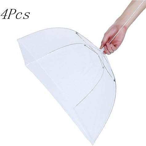 Rommeka 17inches 4 Pcs Mesh Screen Food Cover Tents/Table Cover Patio Pop-Up Collapsible Food Cover/Protector Home/Outdoor Keep Out Flies, Bugs, Mosquitoes Picnics, BBQ