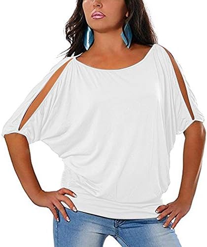 Women's Short Sleeve Cut Out Cold Shoulder Tops Deep V Neck T Shirts
