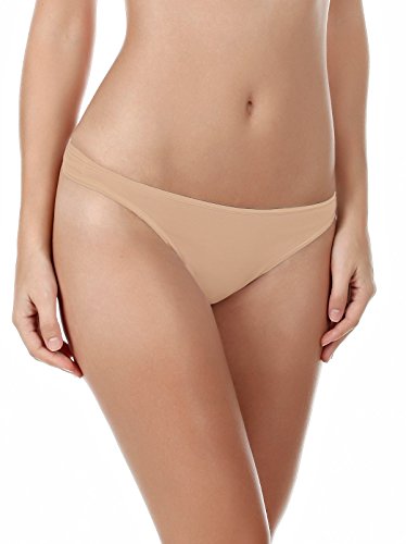 Felina Women's Smooth Thong 3 Pack, Black, Large