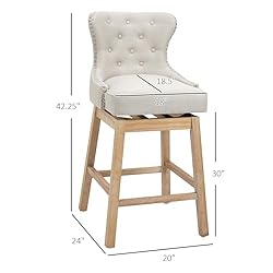 HOMCOM Upholstered Fabric Bar Height Bar