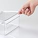 mDesign Plastic Craft Room Stackable Storage Organizer Box Containers with Hinged Lid for Thread, Beads, Ribbon, Glitter, Clay, Sewing, Crochet, Fabric - Lumiere Collection, Clear