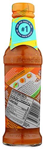 NANDOS PERI PERI MEDIUM SAUCE – SPICY SAUCES, SEASONING OR MARINADE FOR WINGS, FISH, MEAT, RICE OR VEG – NO ARTIFICIAL COLORS, FLAVORS, NON-GMO, NO MSG, GLUTEN FREE, VEGETARIAN – 9.2 OZ MEDIUM