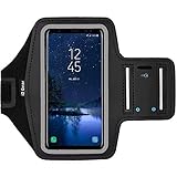 i2 Gear Cell Phone Armband for Running - Workout Phone Holder with Adjustable Arm Band and Reflective Border - Armband Case for Samsung Galaxy S9, S8, S7, S6, Edge, Active and iPhone X, XS (Black)