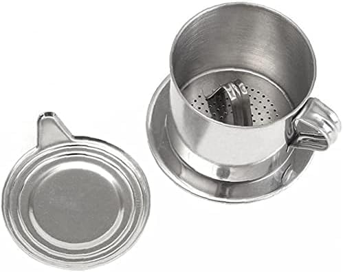 Photo 1 of 1 Set Silver Vietnamese Coffee Filter Stainless Steel Coffee Pot Drip Infuse Cup Brewing Teapot No Need Paper Drip Pot Machine Attractive Processing, Reusable Filters