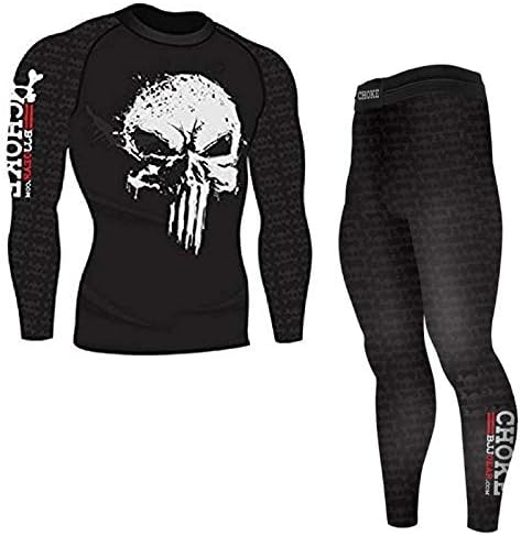 The Punisher BJJ Rash Guard Compression and Spats for Men and Women. Brazilian Jiu Jitsu Gear, MMA and Grappling. Premium Quality