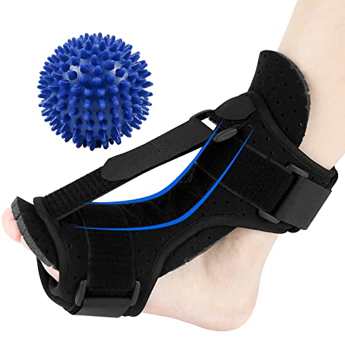 Plantar Fasciitis Night Splint, Adjustable Ankle Brace Foot Drop Orthotic Brace for Planta