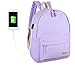Veenajo Canvas Backpack for School Travel Daypack Laptop Bag with USB Charging Port