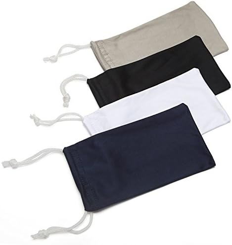 COOLUCK 4XSunglasses Pouch Microfiber Glasses Gadgets Cleaning &amp; Storage Pouch fits Sunglasses Glasses Smart Phones MP3 Players Watches etc 7" X 3.55" Inch