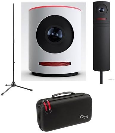 Mevo Live Event Camera by Livestream, White - Bundle Boost by Livestream, Case for Live Event Camera, K&M 20170-500-55 Microphone Stand