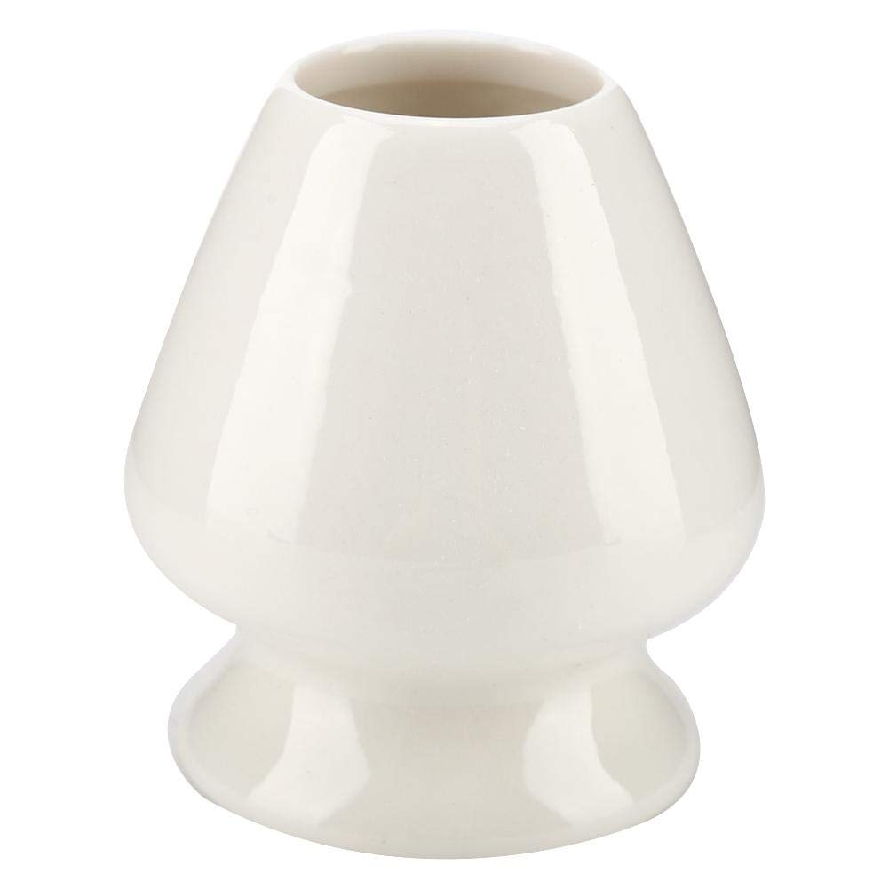 1Pc Matcha Whisk Stand Ceramic, Matcha Whisk Holder Matcha Whisk Stand Holder for Bamboo Matcha Chasen Decorative Kitchenware Organizer Crock for Tea Set Accessories (White)