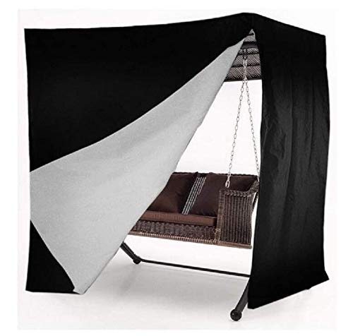 UCARE Patio Swing Cover 2 Seats Hammock Glider Cover Waterproof Garden Hammock Swing Chairs Cover for Outdoor Furniture Protector Black (53 * 41 * 68in)
