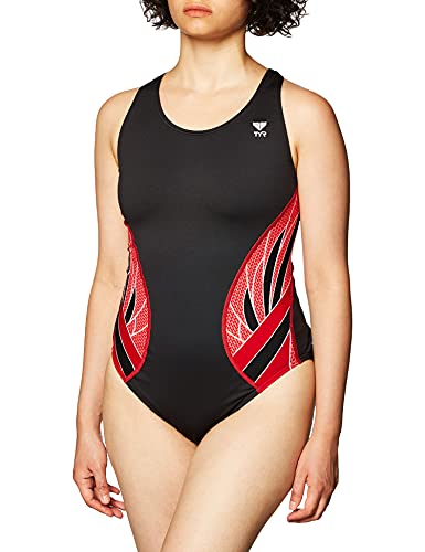 TYR Phoenix Splice Maxfit Swimsuit, Black/Red, Size