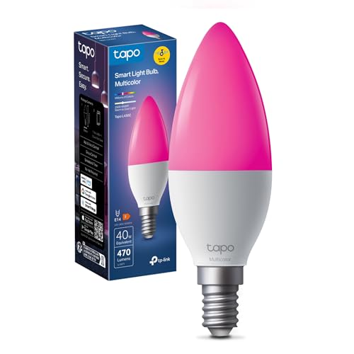 Bombilla conectada WiFi, Bombilla LED E14 Multicolor 2500K-6500K, regulable 40W 470Lm, funciona con Alexa, control de voz, ahorro de energía, L430C.